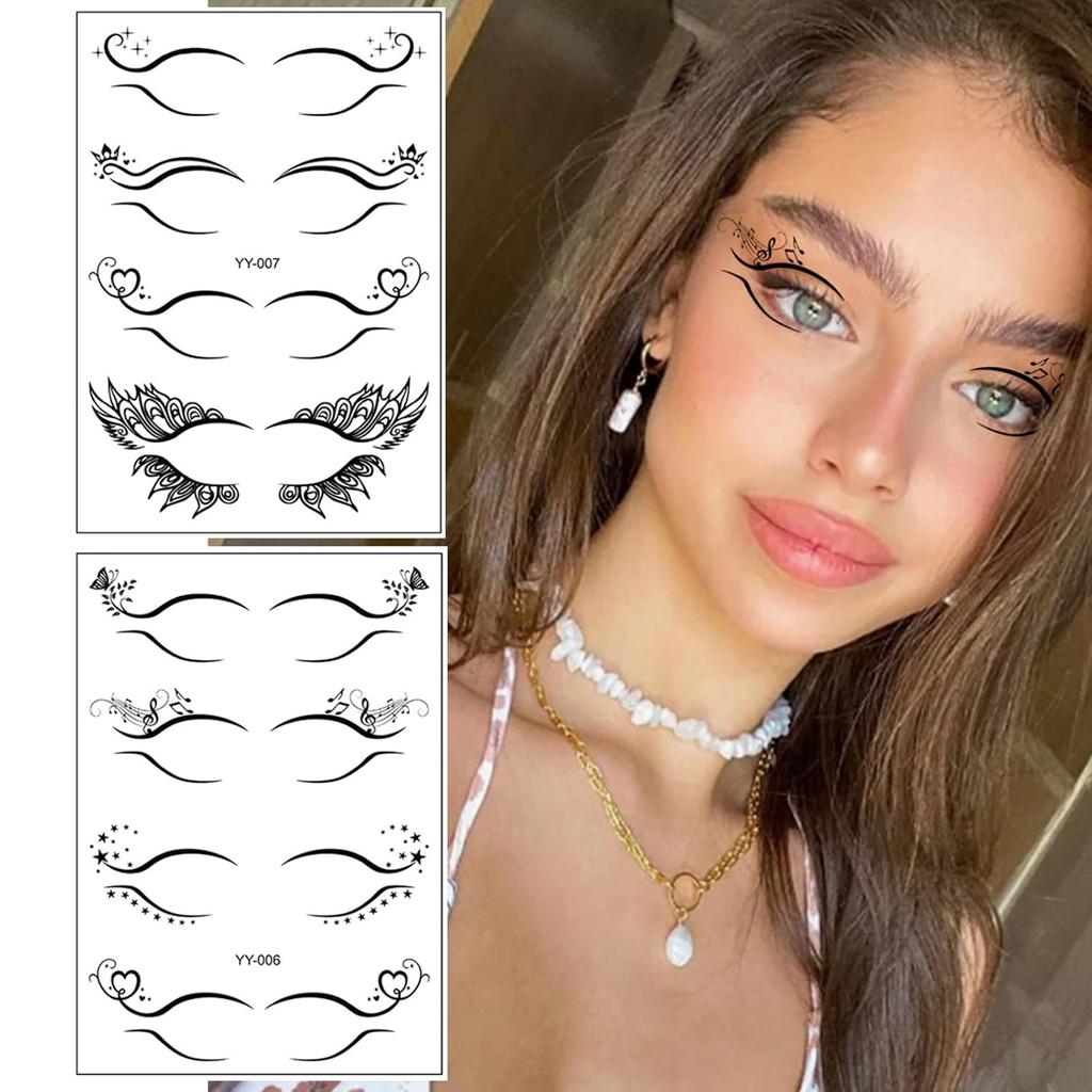 Naklejka Tatuaż Cień do Powiek - Wodoodporne Tymczasowe Tatuaże na Oczy Makijaż Naklejki Transferowe na Imprezy/Festiwale Makijaż Akcesoria Rave