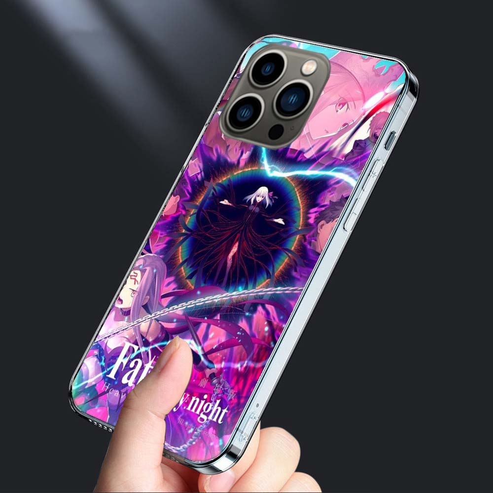 Bilibili F-Fate Stay Night Phone Case For Iphone 16E 15 Pro 14 Plus 17E 16 17 Pro Max Air 11 12 13 Mini Shockproof Capa Cute