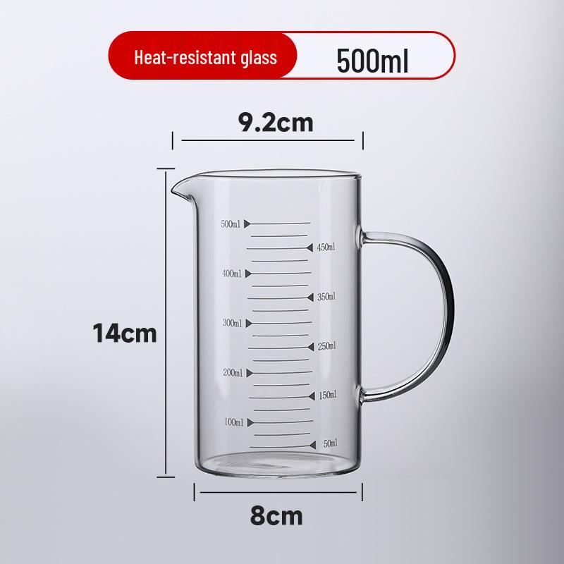 Large Capacity Borosilicate Glass Measuring Cup with Scale for Kitchen Use