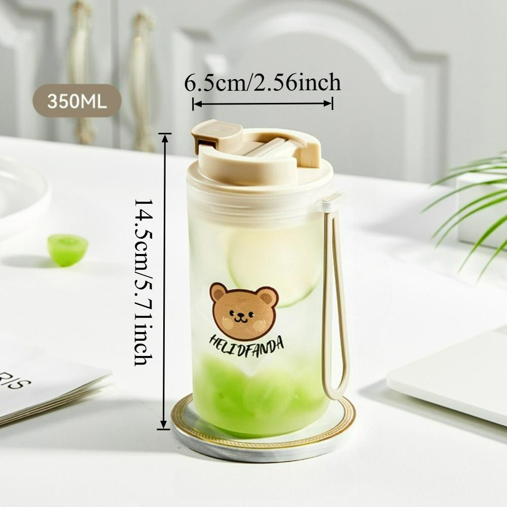 

350/550ML Leak-proof Water Bottle Portable Tumbler With Lid & Rope Transparent Plastic Cold And Hot Water Cup For Student Kids 301-400ml