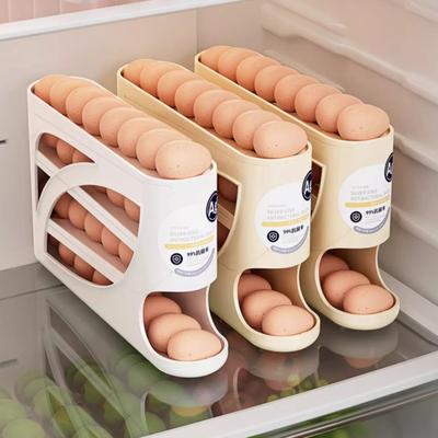 Mehrschichtiges Kühlschrank-Eierlagerregal Große Kapazität Automatisches Rollen Platzsparend Kühlschrank-Ei