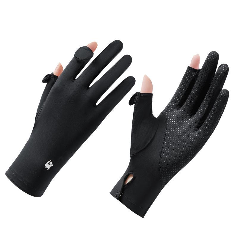 Women's Ice Silk Sun Protection Gloves - Lightweight, Breathable, Anti-Slip, UV Shield for Summer Cycling.