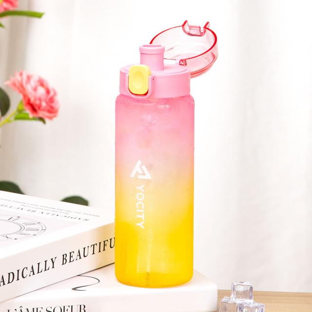 750ml Tritan Frosted Gradient Water Bottle for Drinking Portable Sport Tea Coffee Cup Kitchen Tools Kids Water Bottle School