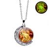 Luminous Twelve Constellations Double Sided Rotating Moon Women's Jewelry Friendship Perfect Gift Pendant Necklace