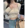 Square Collor Knit Sweater Women Sweet Elegant Y2k Crop Tops Female 2024 Spring Pure Color Elegant Pullover Korean Clothing Chic