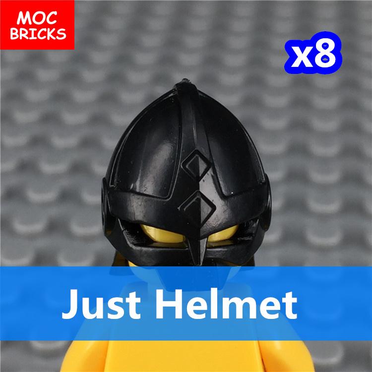 MOC Bricks Black Sword Shield Spear Halberd Helmet Medieval Knights Rome Action Figure Educational Building Block Gifts