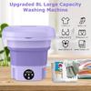 Portable Washing Machine with 3 Intelligent Cleaning Modes, 8L Mini Washer with Foldable Design, Mini Folding Washing for Travel