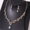 Flower Bridal Jewelry Set Luxury Necklace Set Exquisite Necklace Earrings Set  Women