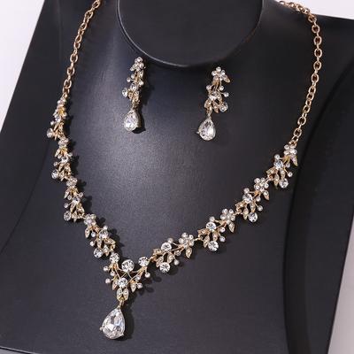 Luxury Bridal Jewelry Set Vintage Necklace Earrings Set New Necklace Set  Women