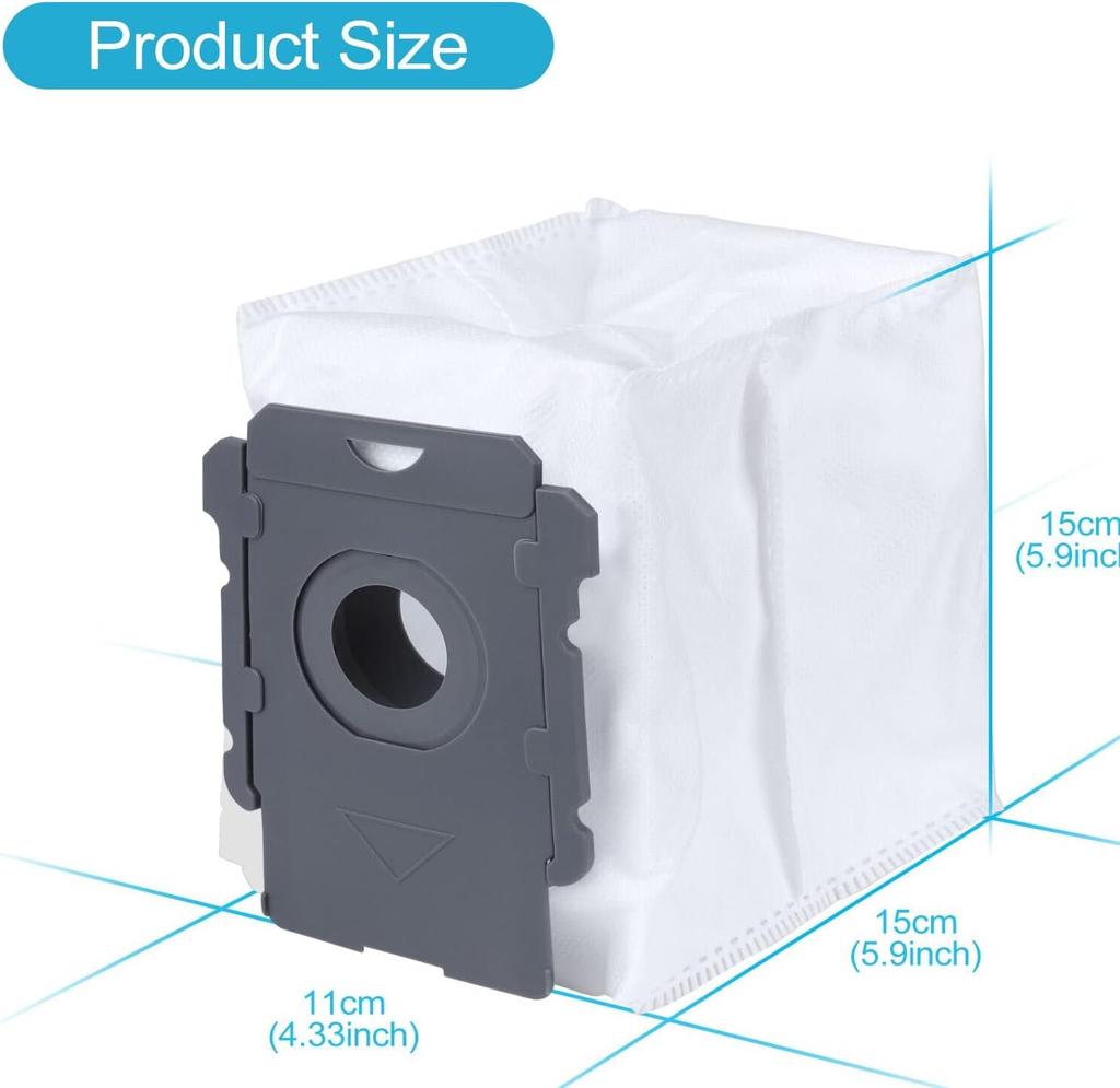 12 Pack Replacement Vacuum Bags Effective Filtration Compatible with iRobot I7/ I3/ I6/ I8/ E5/ E6/ S9/ J7 Automatic Dirt Disposal Bags