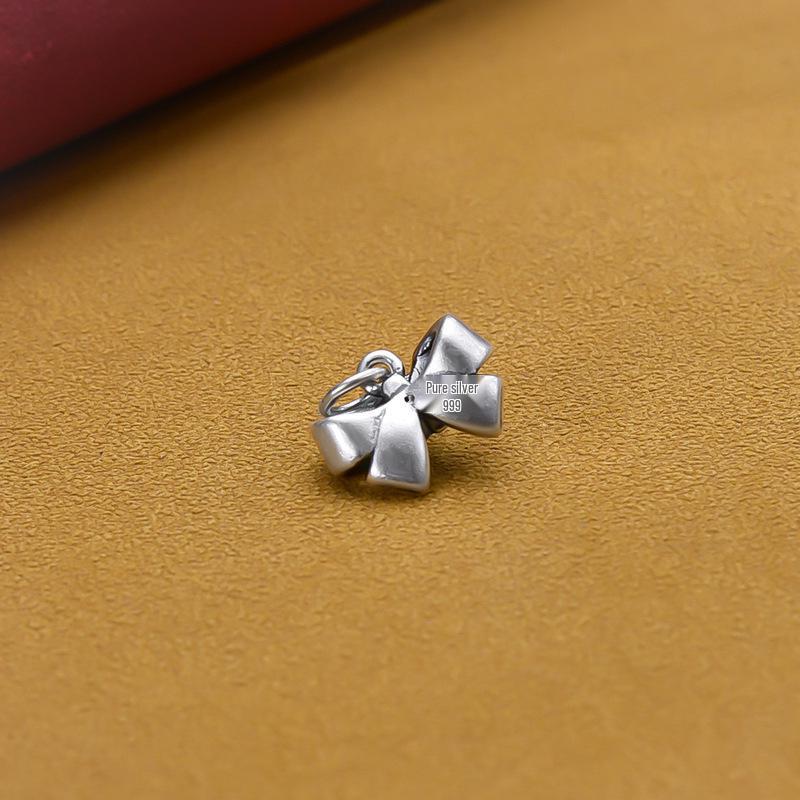 Sterling Silver Bow Knot Spacer Beads for DIY Bracelets