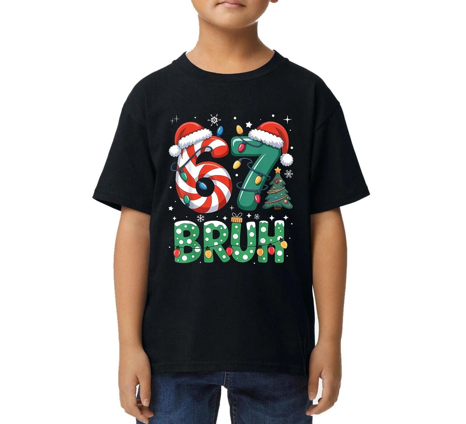 

67 Six Seven 6 7 Meme Christmas Kids T-Shirt Funny Novelty Xmas Gift Tee Top L