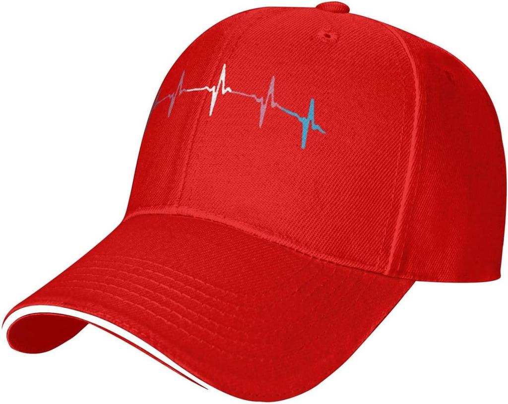 Transgender Herzschlag EKG Baseballkappe Polyester Verstellbar Outdoor Golf Papa Hut Unisex