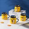 Anime Duck with Lid Mirror Mug Cute Animal Ceramic Drinking Cup Home Set Mug Couple Mugs Gift Durable Durable Useful Useful