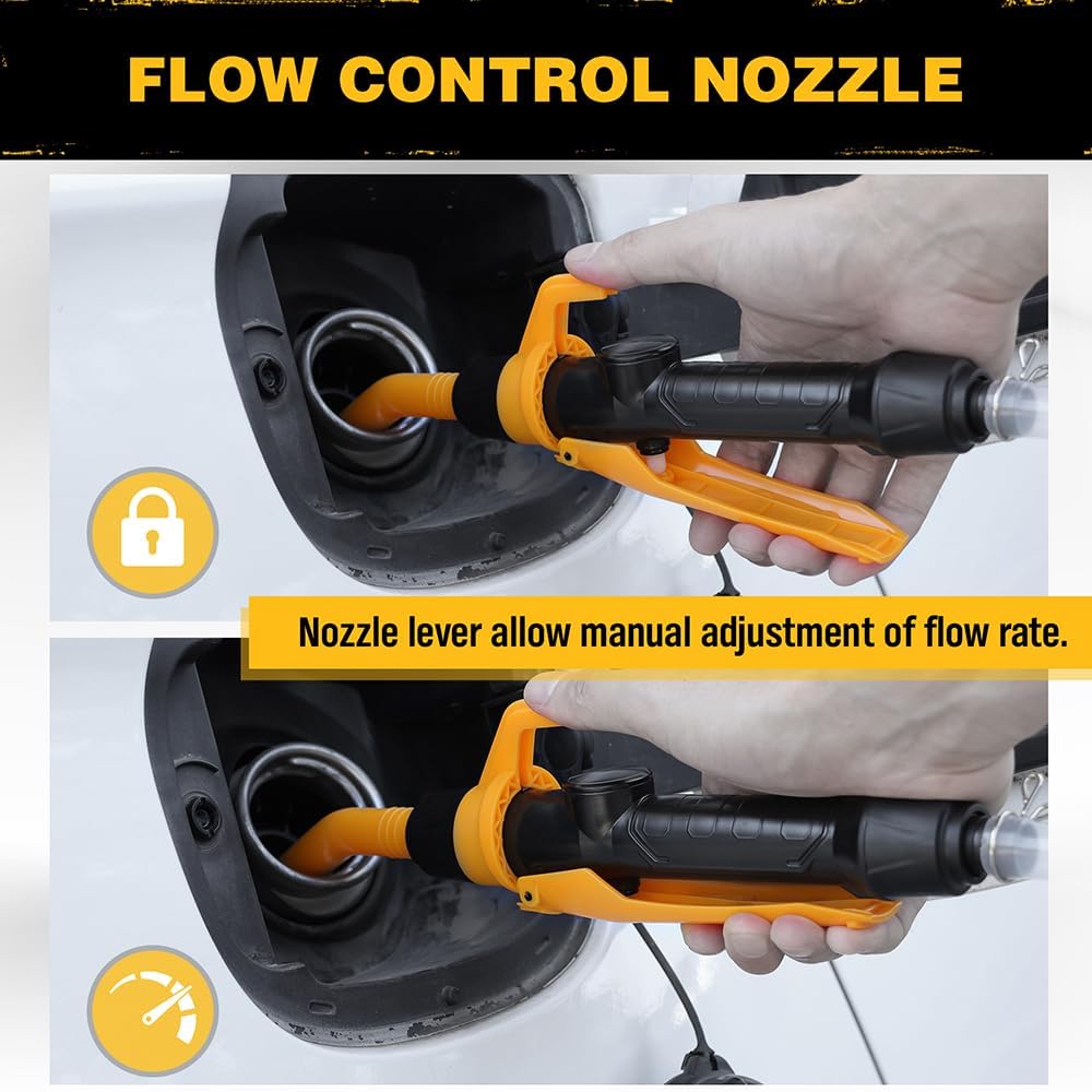ELEAD Portable Battery Powered Pump - Electric Fuel/Water Transfer Pump 2.2 GPM, Liquid Siphon Pump With Adjustable Flow Control, Gas Pump With