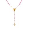 Chaîne perlée Croix Chapelet Collier 304 Acier Inoxydable Plaqué Or 55cm(21,7") St. Médaille de Saint Benoît Religieux Rétro