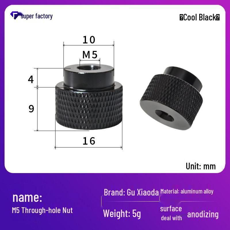 Aluminum Alloy Extended Handle Knurled Adjustment Nut Cap M4/M5