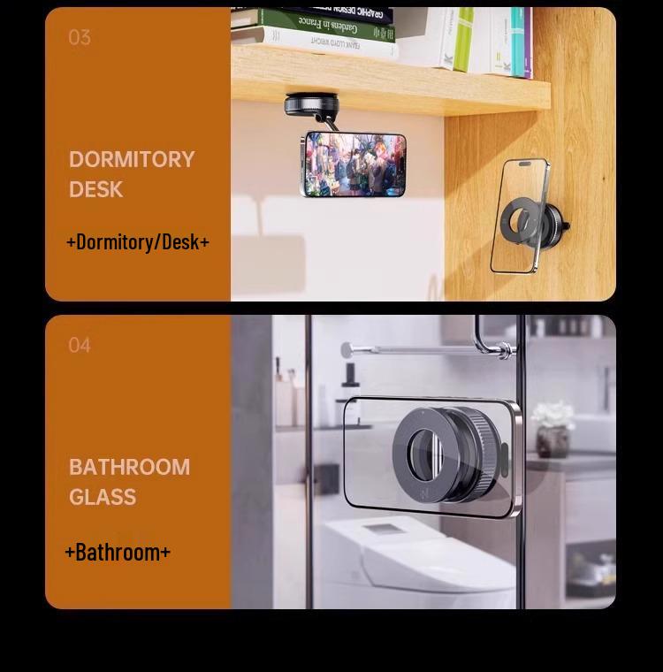 Foldable Suction Cup Car Mount & Magnetic Phone Holder