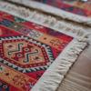 Vintage Jacquard Bomull och Lin Tofs röd Bordslöpare Julfest Bröllop Kök Bordstyg Hem Soffbord Dekor