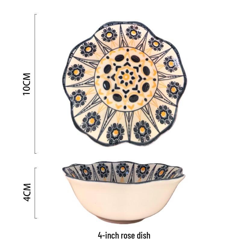 

Moroccan Rose Ceramic Sauce & Snack Dishes (5-Pack)