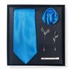 Tie Men'S Trend Net Color Striped Cashew Nut Tie 6-Piece Gift Box Square Scarf Tie Clip Corsage Set