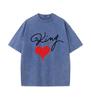2025 Summer 100% Cotton Washed Old Craft Oversized T Shirt Big Size O-neck Oversized Men T Shirt King Letter Printing