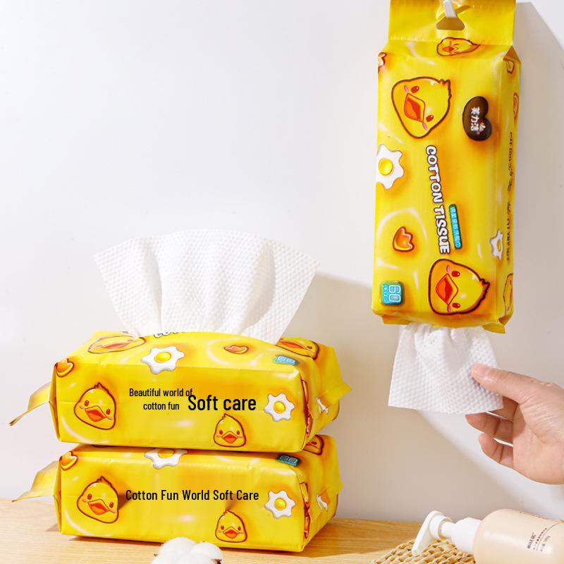 500g Wall-Mounted Family Pack Facial Cleansing Wipes - Thick Cotton, No Shedding or Pilling, for Face Washing