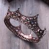 Vintage Barock Diadem Krone Braut Kristall Königin König Krone Hochzeit Haarschmuck Zubehör Damen Herren Schönheitswettbewerb Abschlussball Kopfschmuck