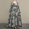 DIMANAF New 2026 Women Plus Size Spring Summer Beach Long Dress Lady Loose Oversize Maxi Floral Print Black Vintage