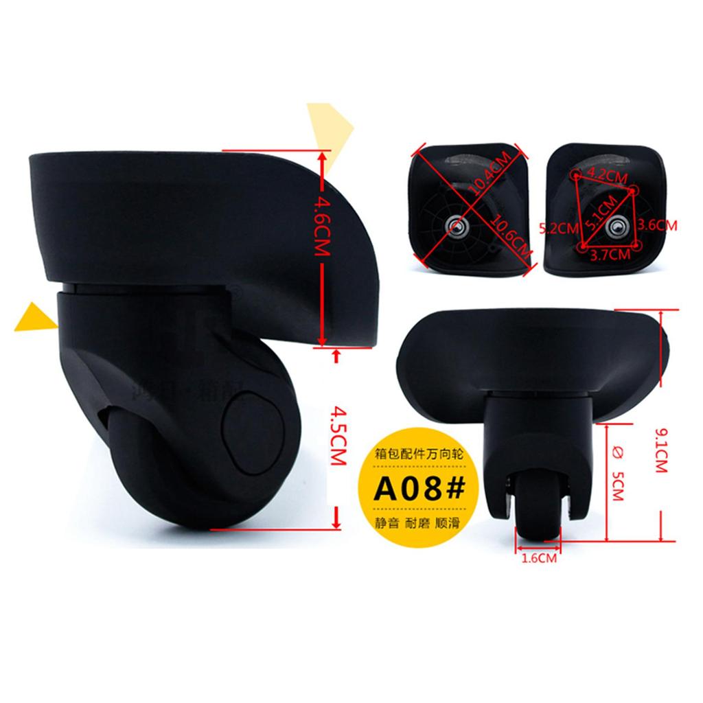1 Pair Suitcase Luggage Bag Repair Wheels Trolley Fixed Casters - Wear-resistant