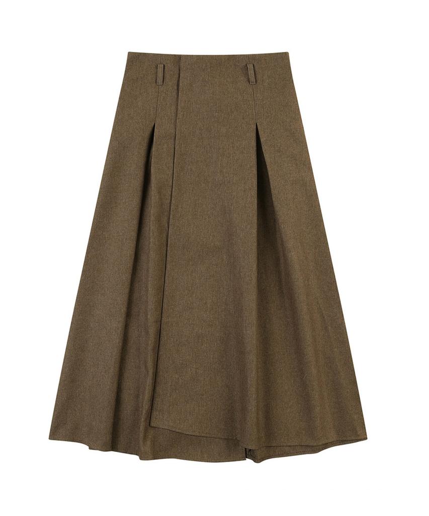 VANAKE Back Elastic Pleated Skirt_Vb3Yskm301A