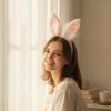Bunny Ear Headband with Charms Plush Rabbit Costume Furry One Size