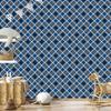 Blue Checkered Wallpaper, Blue, Navy Blue, and Gray, 50x1000