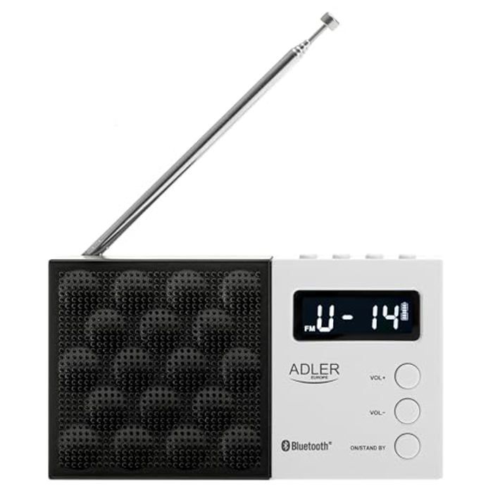 Radio Portable - ADLER - AD 1908 - Bluetooth 5.0 - Écran LCD - Batterie Amovible 800 mAh