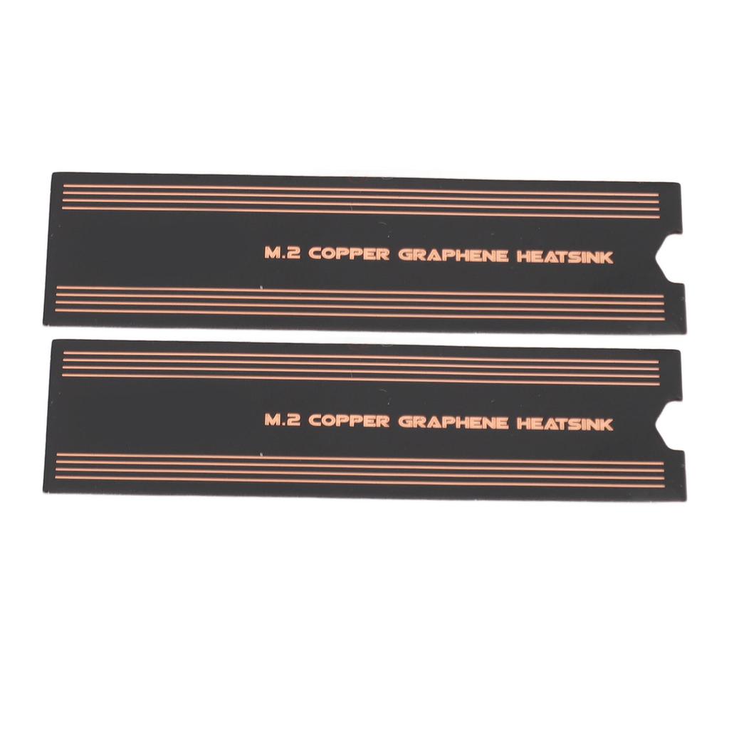 2pcs M.2 SSD Graphene Heatsink Dual Layer Professional NVMe Copper Graphene Heatsink for Laptop