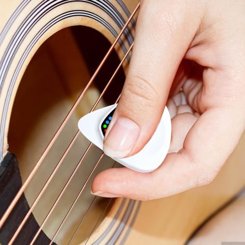 Clip-on Guitar Tuner for Acoustic/Electric Guitar, Portable Acoustic Guitar Tuner with Guitar Pick, Professional Digital Electronic Tuner with LCD Dis