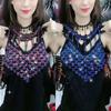 Rhinestones Inlaid Camisole Women Sexy Elastic Fashion Colorful Pattern Autumn Winter Warm High Quality All-Match Vest New