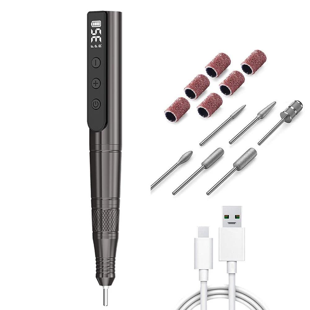 Cordless Nail Drill Machine Professional 35,000rpm Rechargeable Electric Nail File for Acrylic Gel Nails Manicure Pedicure Kits
