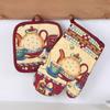 Oven Gloves Table Mat Practical Microwave Ovens Two-piece Set Scald Resistant Household Goods Heat-resistant Kitchen Accessories