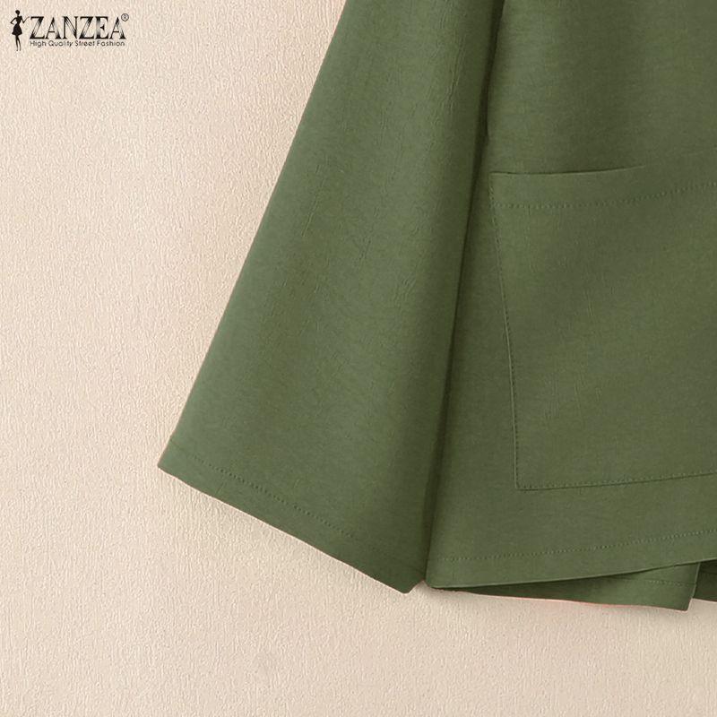 ZANZEA Womens Casual V-Neck Long Sleeve Loose Cardigan Tops