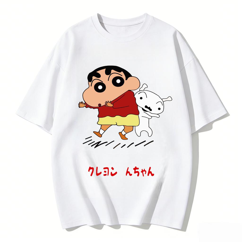 2026 Trendy Anime Crayon Shinchan Graphic Couple Tshirts Streetwear Family Matching Parentchild Clothing for Unisex Women Kids
