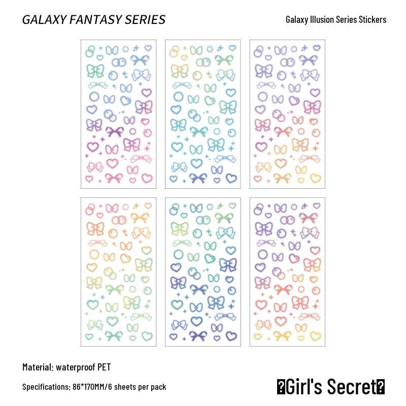 Yuezhen Galaxy Wonderland Waterproof Retro PET Stickers - Cute DIY Children's Journal Pack