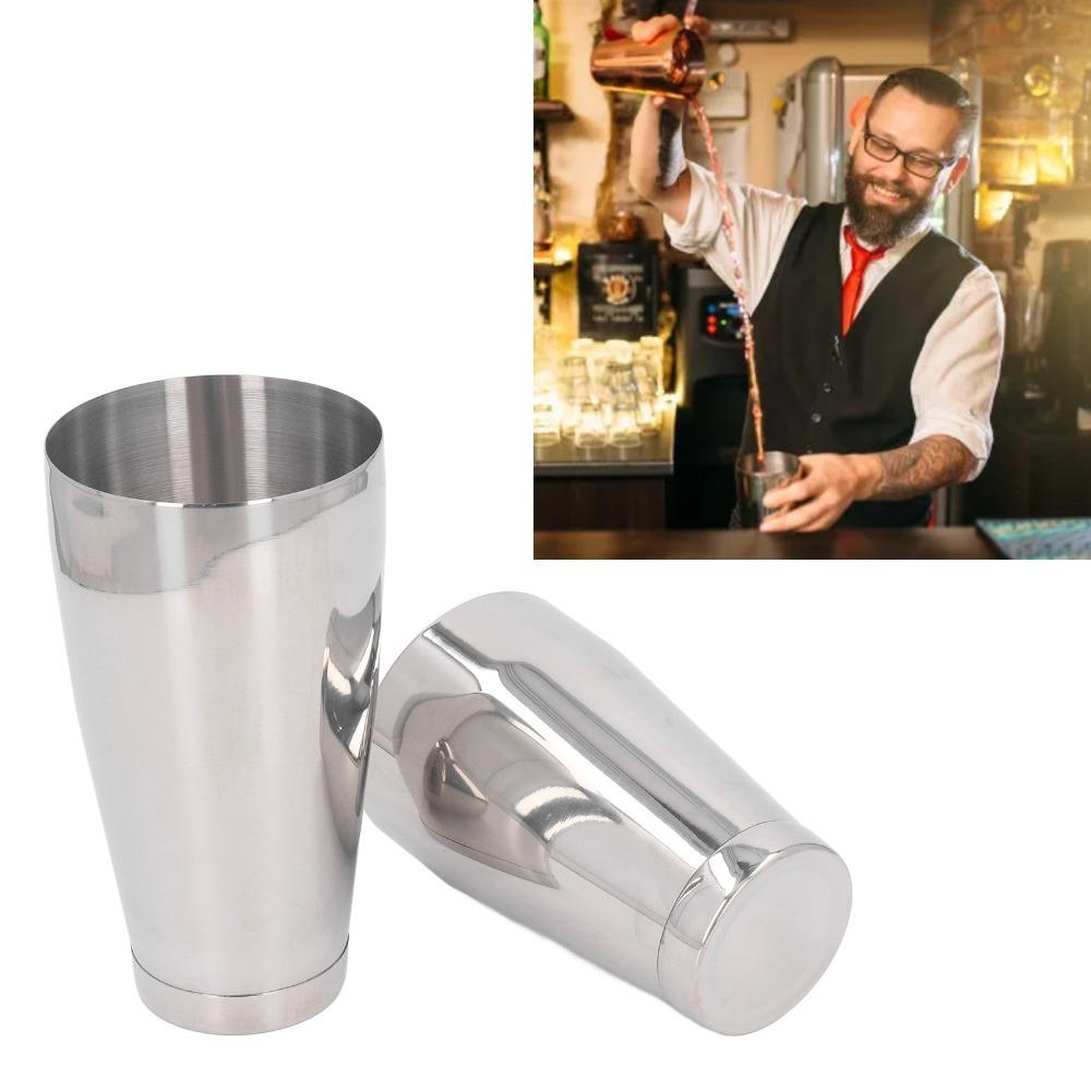 2 Piece Set Stainless Steel Martini Shaker Silver Boston Shaker Professional Drink Shaker  Home