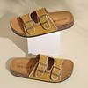 Aphixta Yellow Buckle Slippers Women Summer Beach Shoes Sewing Open Toe Outdoor Big Size 42 Luxury Flip Flop Cork Footbed Slides
