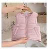 2026 Kids' Autumn/Winter Lightweight Cotton Vest - Unisex Korean Style, Solid Color, Warm Sleeveless Jacket