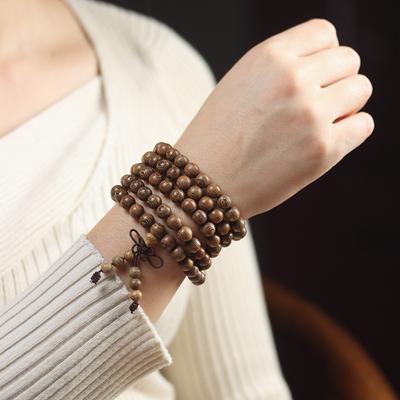 108 Rosewood Bead Bracelet Natural Fragrant Sandalwood Prayer Buddha Meditation Wooden Yoga Beads Retro Necklaces for Men Women