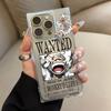 Transparente Quadratische Rückseite Röhrenhülle Schutz für iPhone 13 14 Pro Max 15 Plus 11 16 ProMax 12 Anti-Sauerstoff, Luffy Wanted Poster Muster