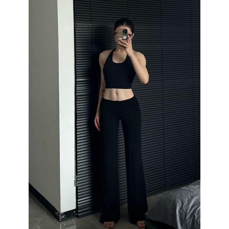 Super Comfortable Drape Fitness Yoga Pants Pilates Sports Pants Pure Waist Essence Straight-Leg Pants Breathable Spring and Summer Women