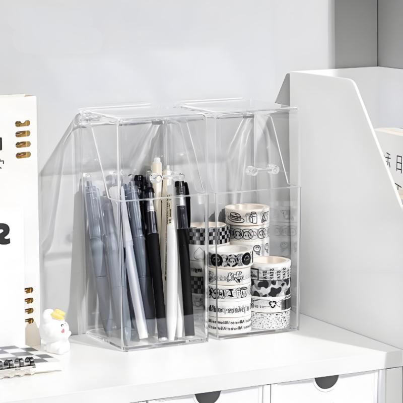 1 Transparent Mask Storage Box With Lid, Dust-Proof Mask Box, Makeup Brush Storage Box