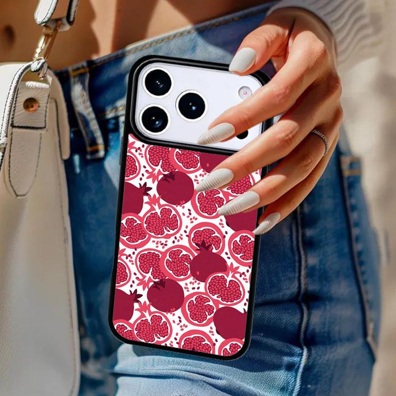 Pomegranate Pattern Phone Case For iPhone 17 Air 14 15 13 12 Max Cover For Apple 16e 11 Pro Max Plus Coque